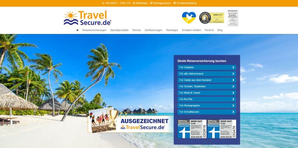 TravelSecure Startseite