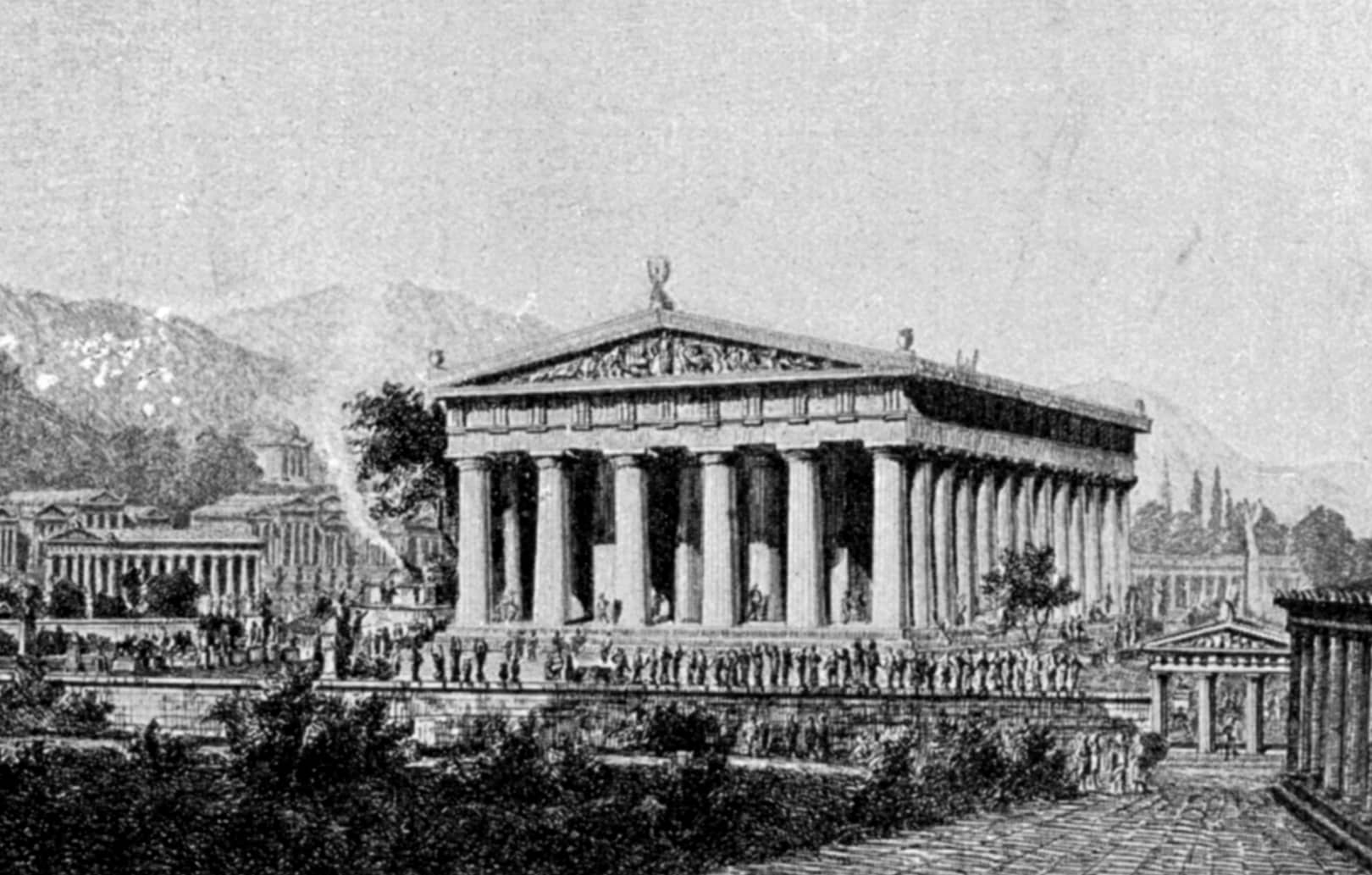 Die Statue des Zeus von Phidias in Olympia Griechenland weltwunder